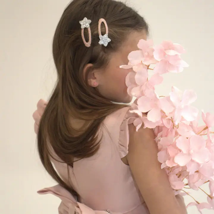 Glitter Star Hair Clip Set for Kids