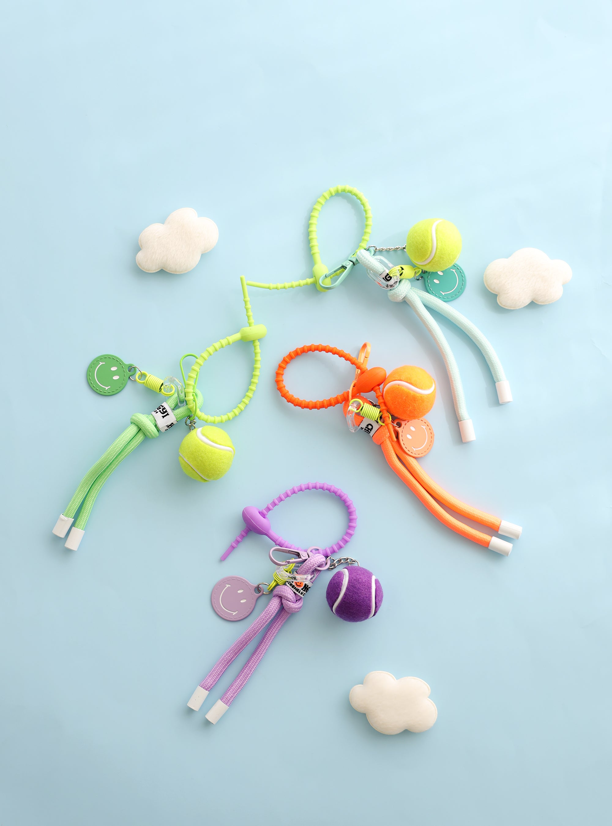 Happy Tennis Ball Key Charms