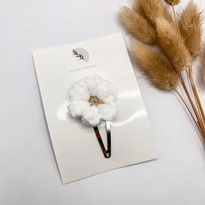 Handmade Single Cream Hair Clip for Toddler