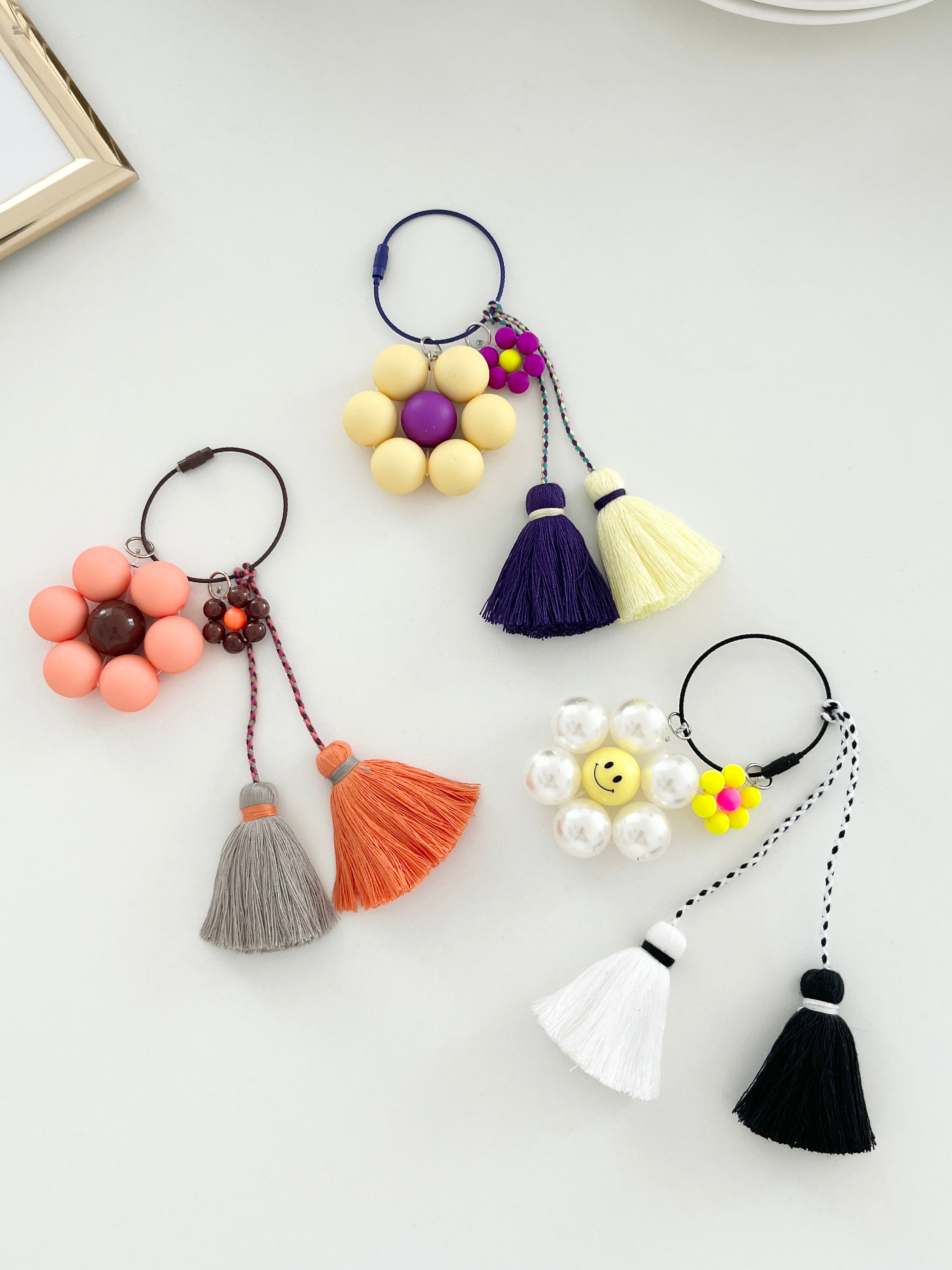 Flower Tassel Keychain Charm