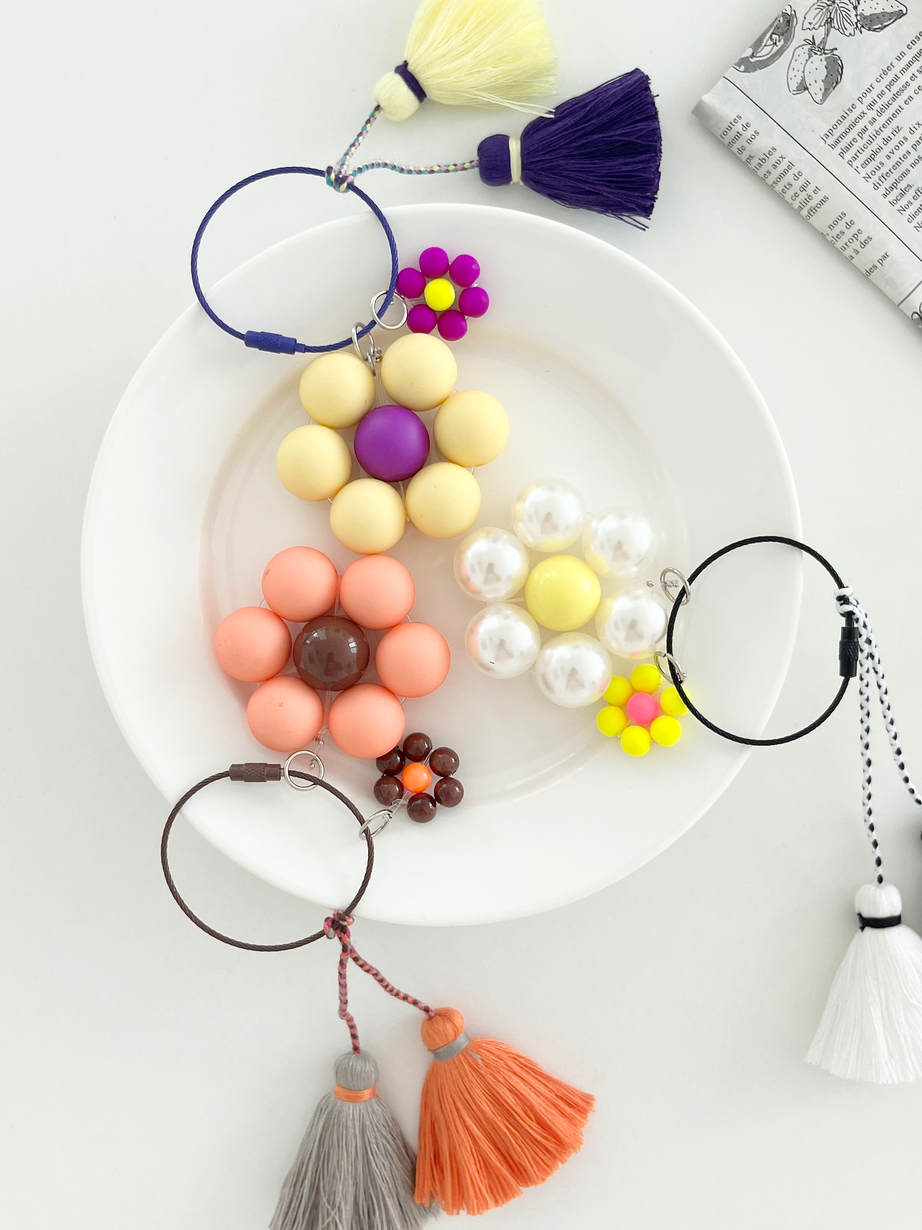 Flower Tassel Keychain Charm