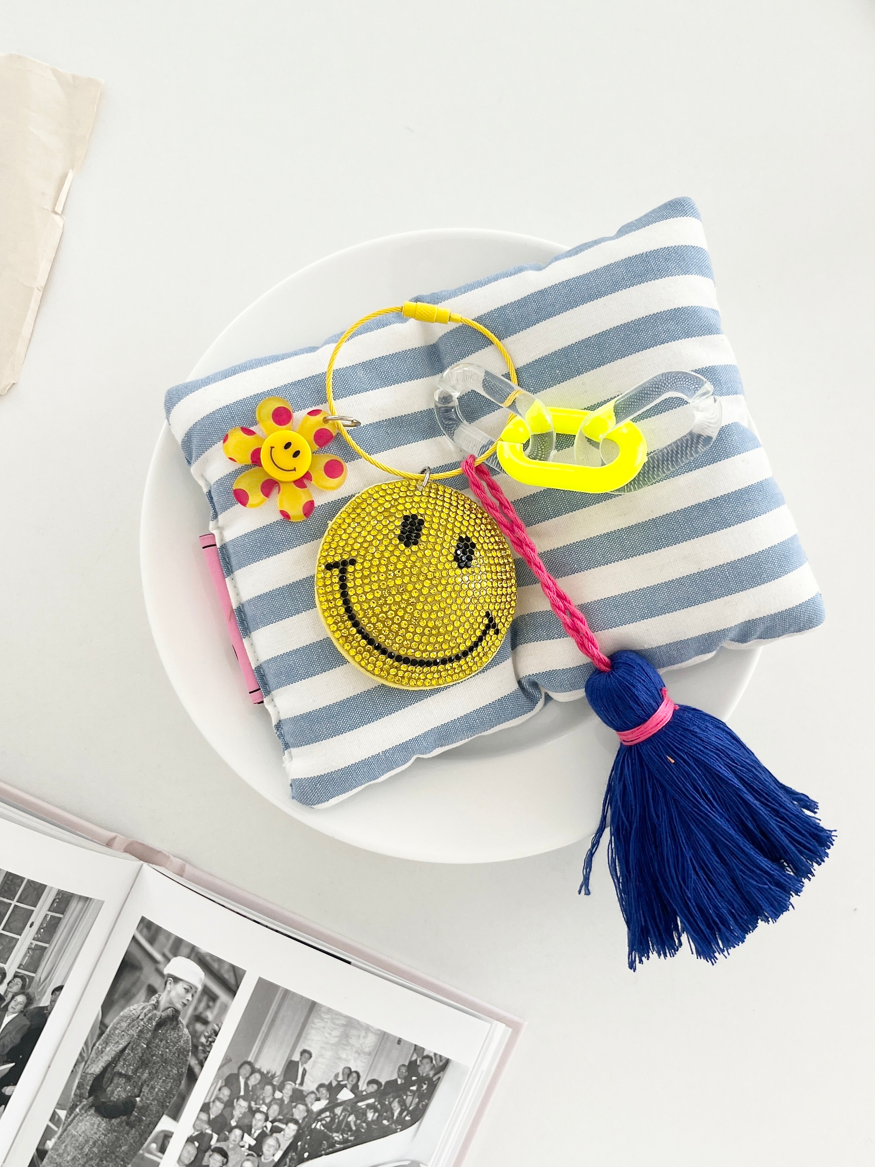 Smiley Tassel Keyring Charm