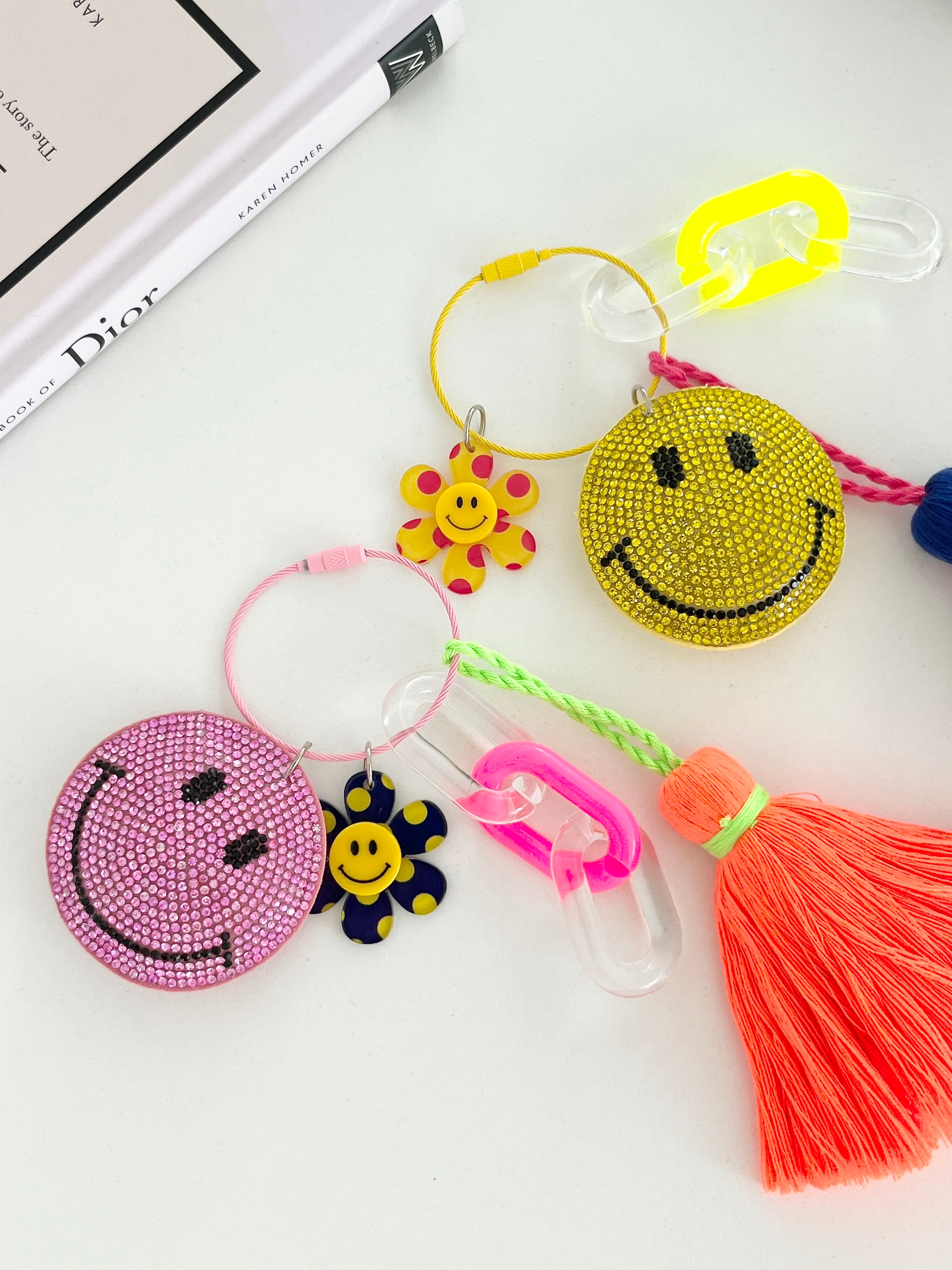 Smiley Tassel Keyring Charm