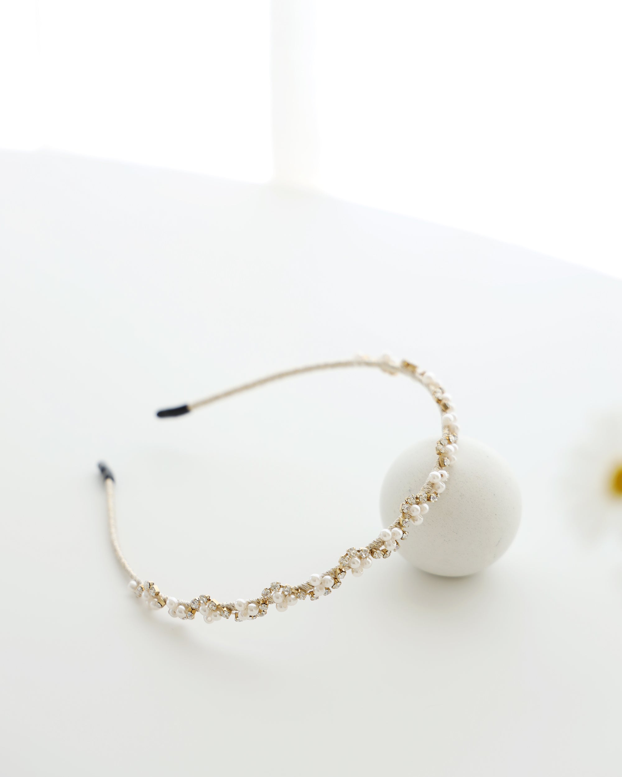 Crystal and pearl floral headband