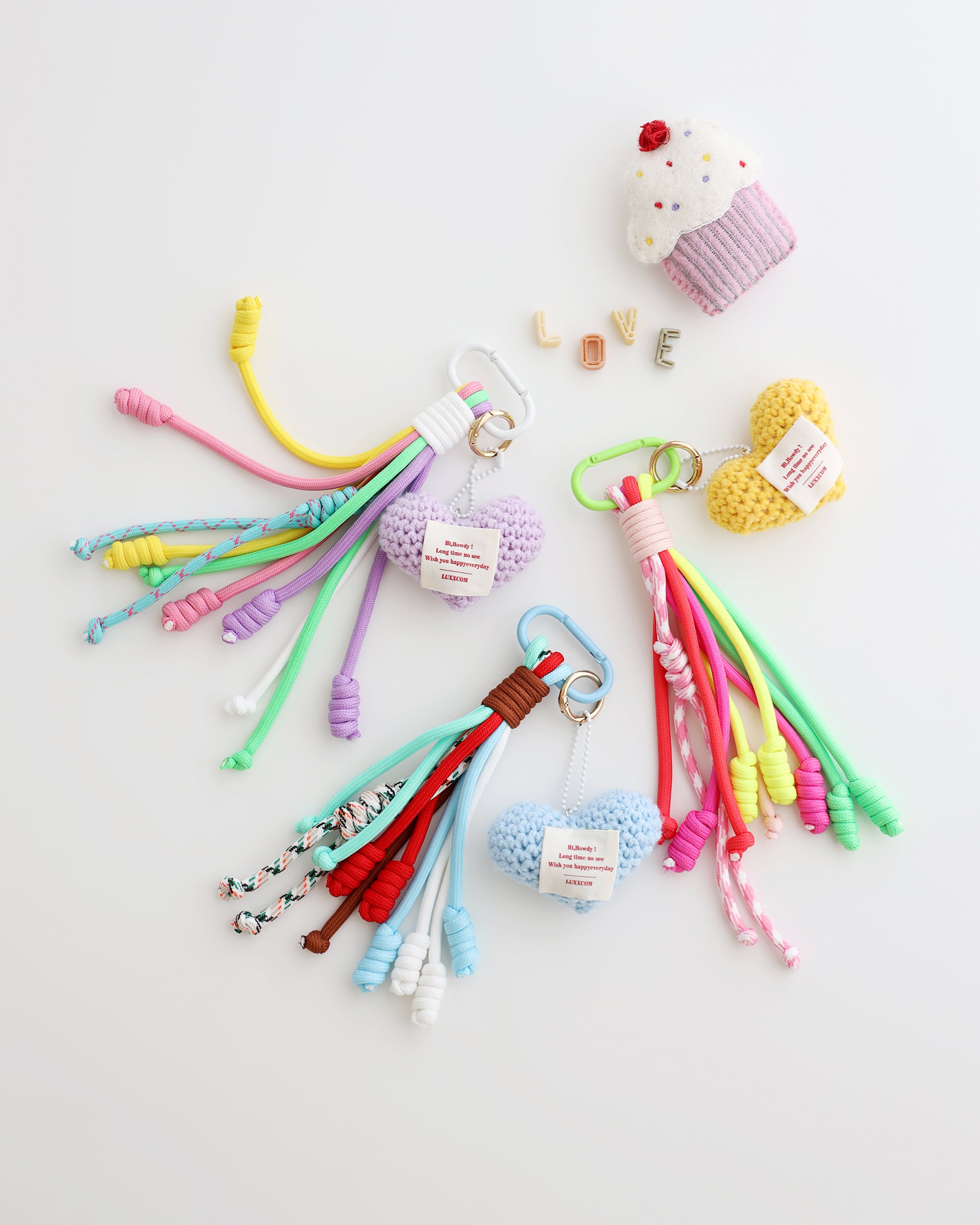 Rainbow Heart Charm Keychain
