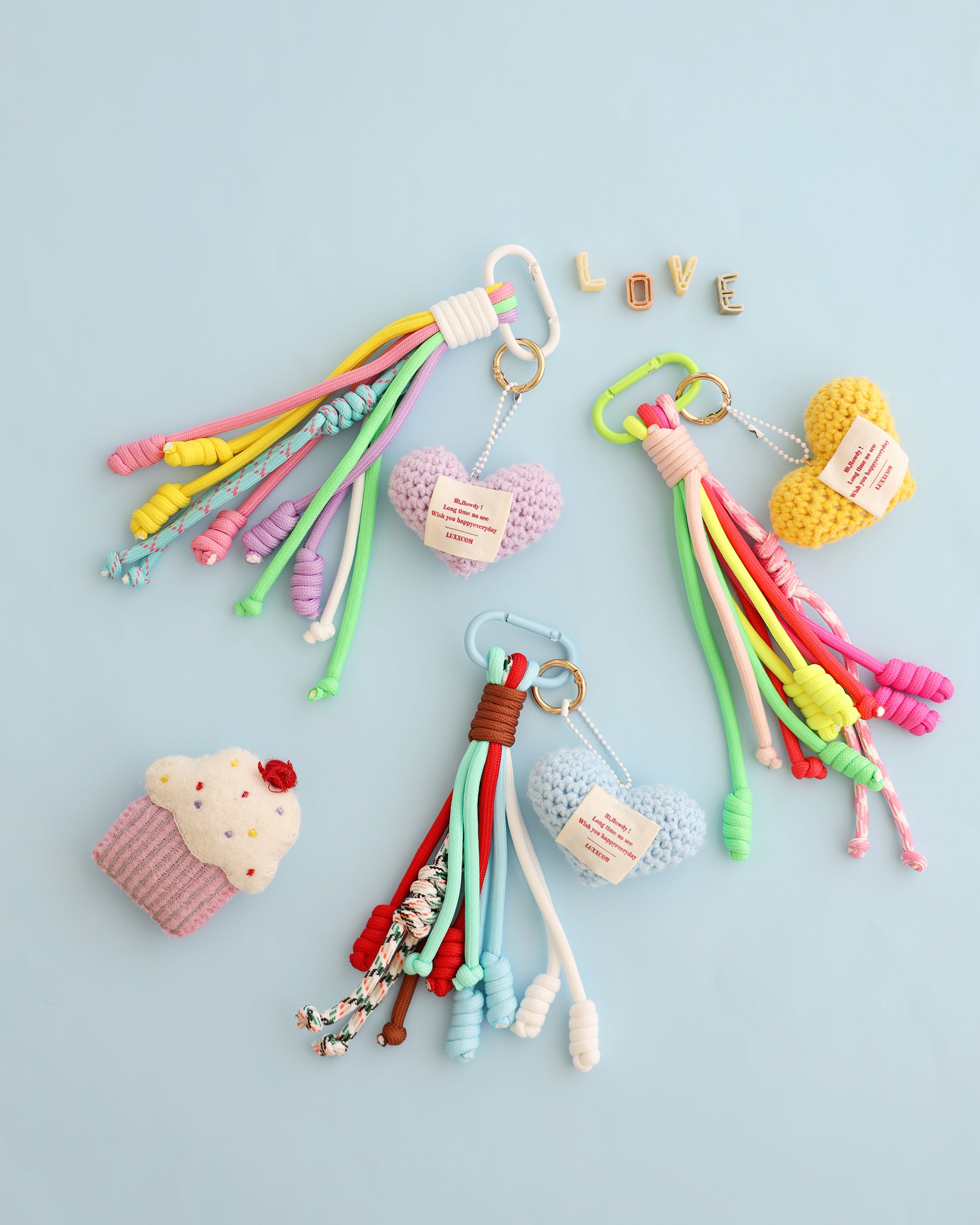 Rainbow Heart Charm Keychain