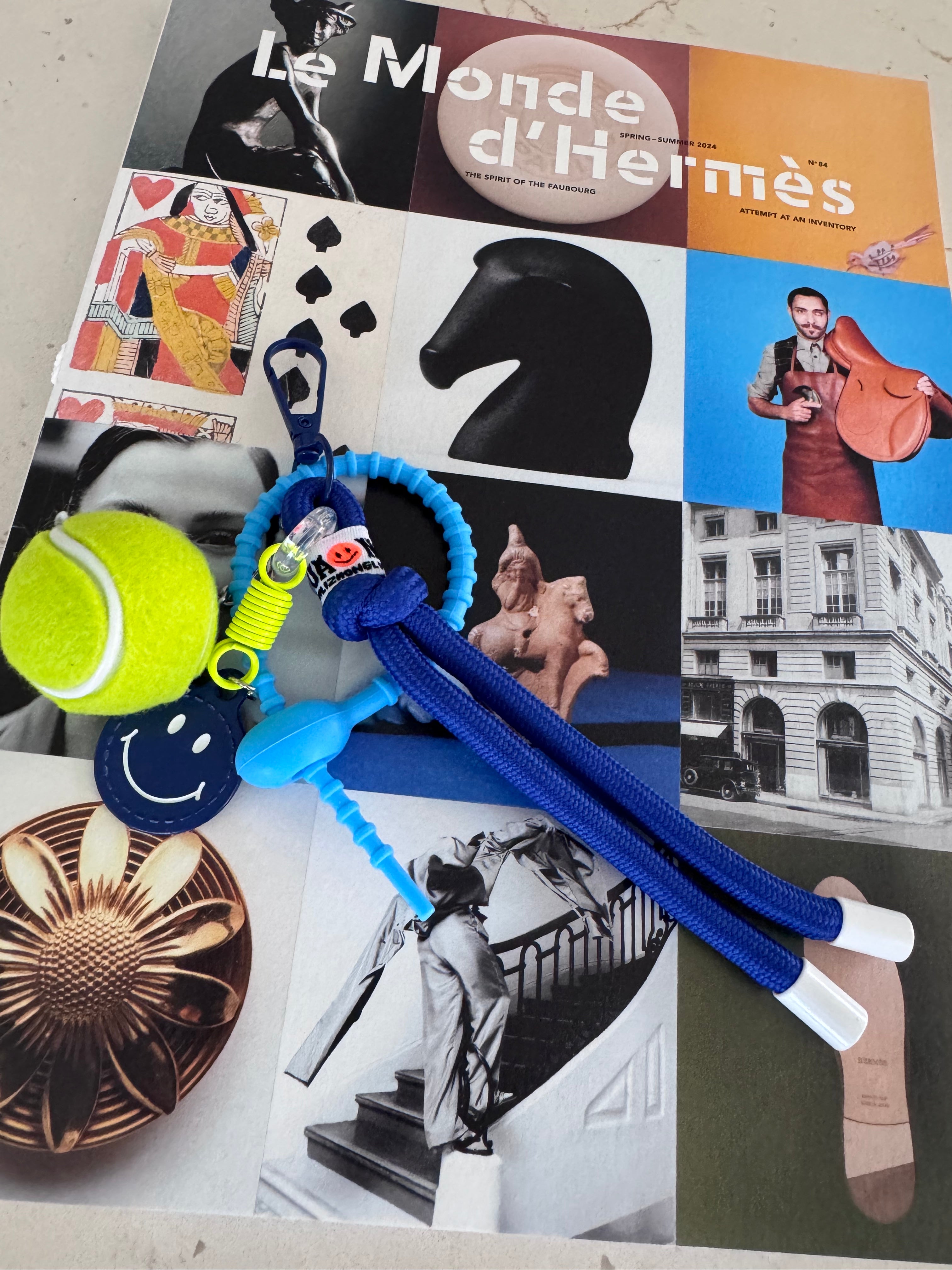 Happy Tennis Ball Key Charms